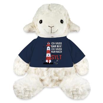 Je n’ai rien à faire, je dois juste aller à Sylt - Mouton en peluche Annika MiniFeet® - bleu marine - Devant