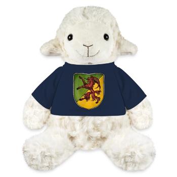 Armoiries bouc rouge - Mouton en peluche Annika MiniFeet® - bleu marine - Devant