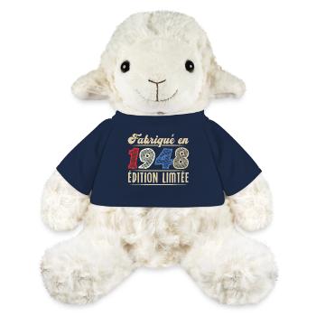 Fabriqué en 1948, Vintage cadeau d'anniversaire - Mouton en peluche Annika MiniFeet® - bleu marine - Devant