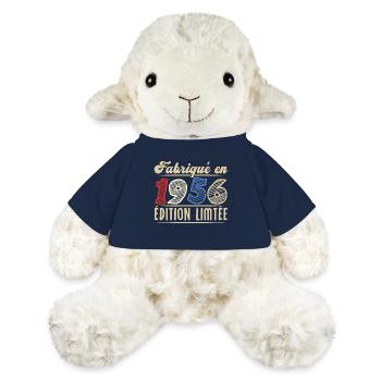 Fabriqué en 1956, Vintage cadeau d'anniversaire - Mouton en peluche Annika MiniFeet® - bleu marine - Devant