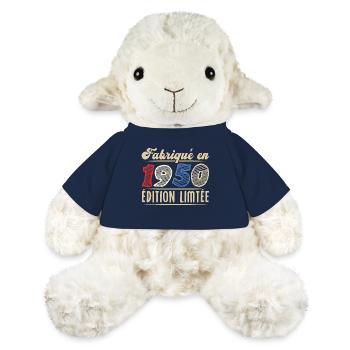 Fabriqué en 1950, Vintage cadeau d'anniversaire - Mouton en peluche Annika MiniFeet® - bleu marine - Devant