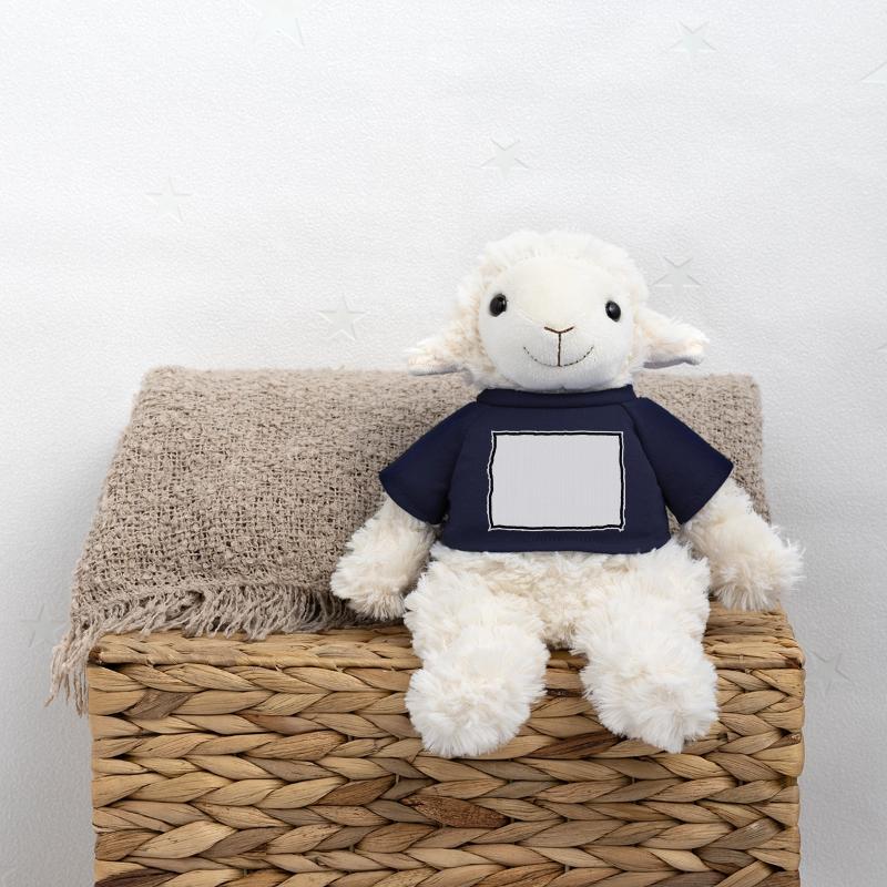 Badge nominatif sous forme de tableau Mouton en peluche Annika MiniFeet®