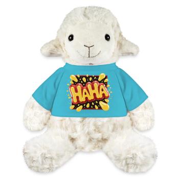 Vibrant Comic Style Haha Design - MiniFeet® Sheep Annika - atoll blue - Front