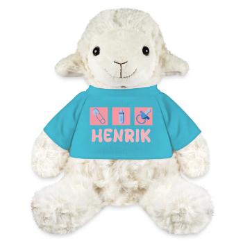 Geschenk für Henrik - MiniFeet® Schaf Annika - Atollblau - Vorne