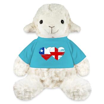 Chile England flagge Herz - MiniFeet® Schaf Annika - Atollblau - Vorne