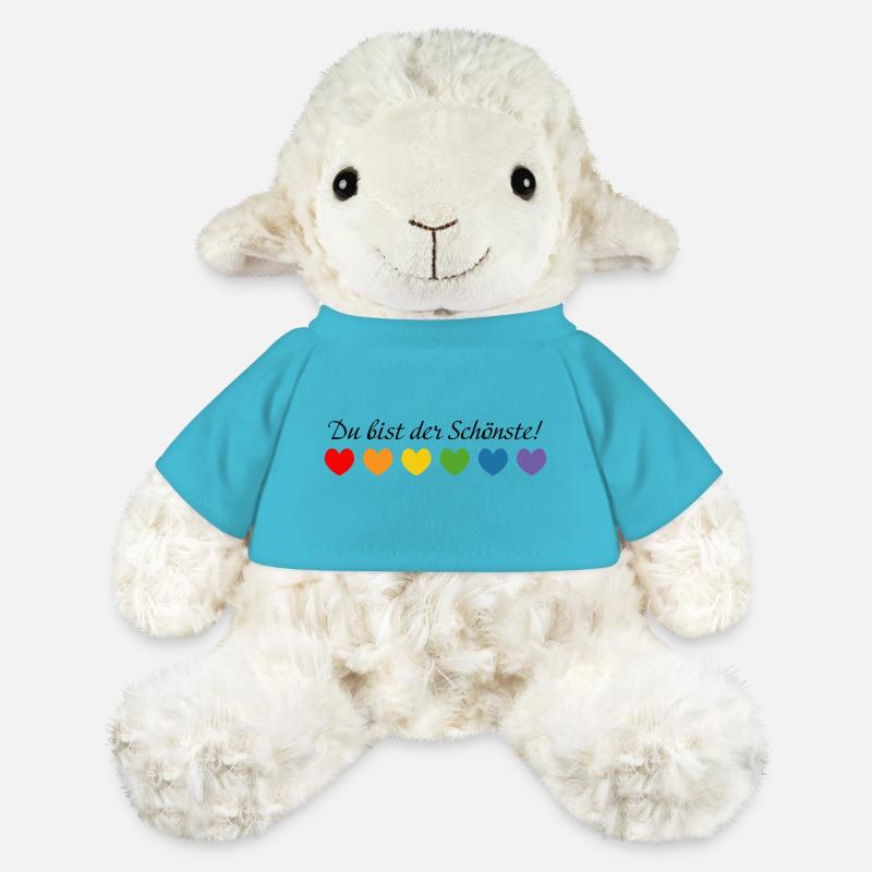 Regenbogenherzchen du bist der Schoenste - MiniFeet® Schaf Annika - Atollblau