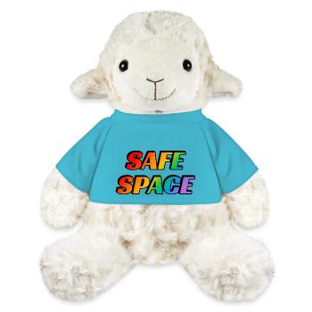 Safe space rainbow text LGBT Pride Month - MiniFeet® Sheep Annika - atoll blue - Front