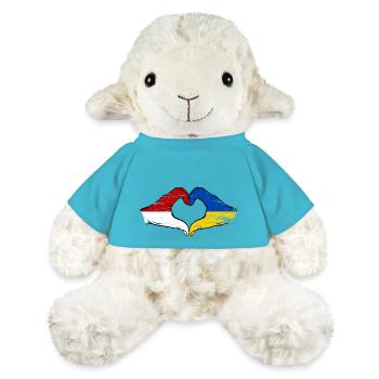 Monaco Ukraine Drapeau Forme Main Forme Coeur Utilisé - Mouton en peluche Annika MiniFeet® - bleu outremer - Devant