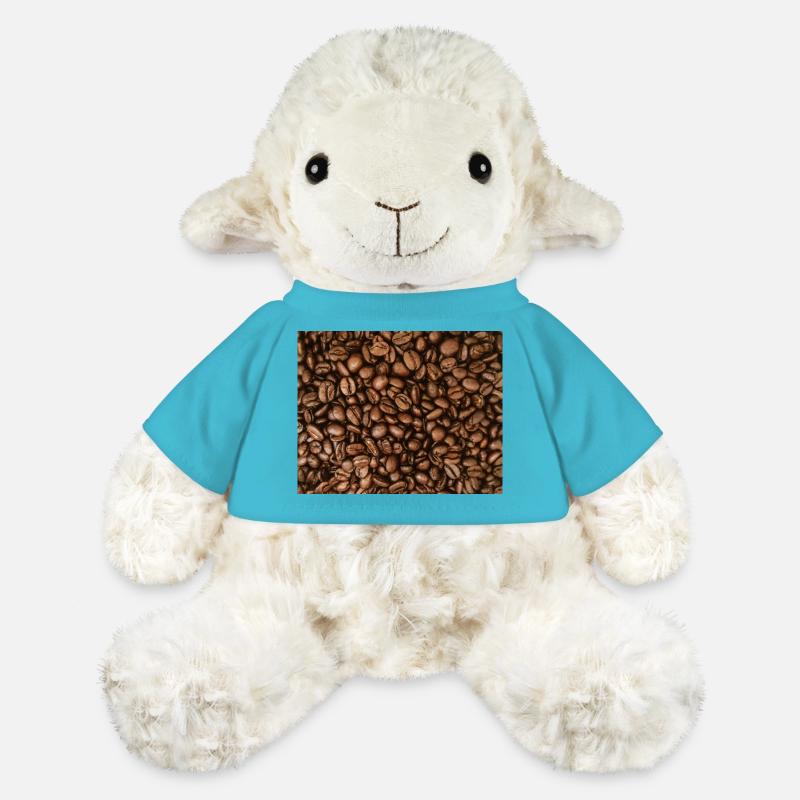 Kaffeebohnen Muster - MiniFeet® Schaf Annika - Atollblau
