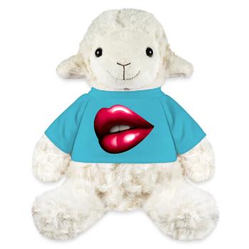 Jolie Bouche Rouge - Levre rouge - Mouton en peluche Annika MiniFeet® - bleu outremer - Devant