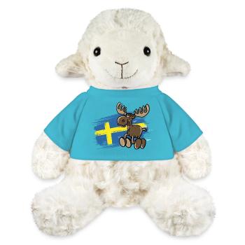 Schweden - Elch - Flagge - MiniFeet® Schaf Annika - Atollblau - Vorne