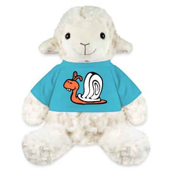 Schnecke Hasenzähne niedlich süß glücklich lustig - MiniFeet® Schaf Annika - Atollblau - Vorne