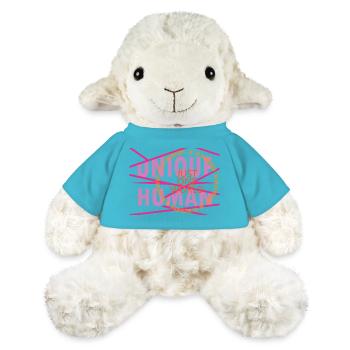 Personne unique – Juste un monde. - Mouton en peluche Annika MiniFeet® - bleu outremer - Devant