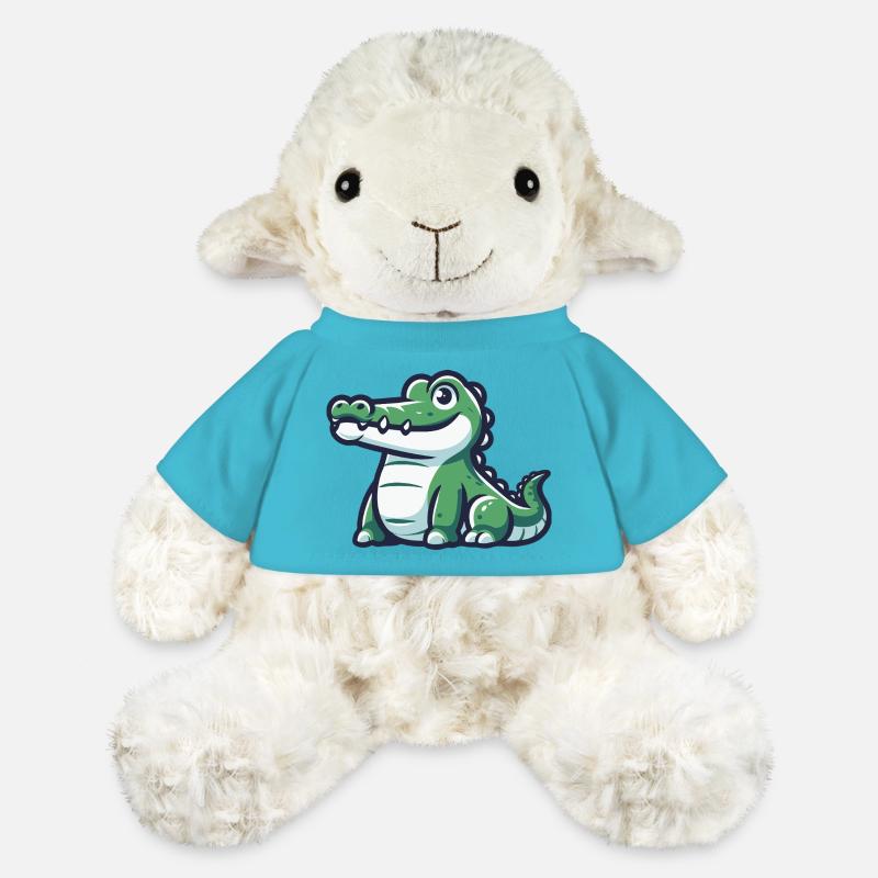 Crocodile amical d’une aventure tropicale - Mouton en peluche Annika MiniFeet® - bleu outremer