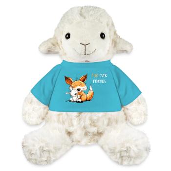 Fuchs Mit Hase Freundschaft Spruch - MiniFeet® Schaf Annika - Atollblau - Vorne