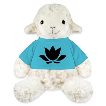 Lotusblume Lotusblüte Yoga Symbole schwarz - MiniFeet® Schaf Annika - Atollblau - Vorne