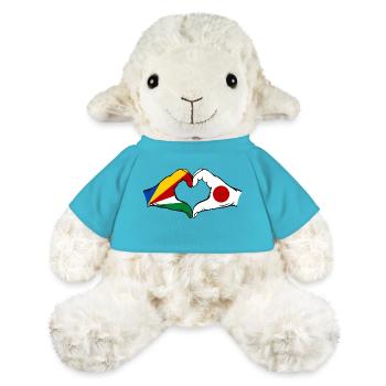 Seychelles Japon Drapeau Mains Coeur Forme - Mouton en peluche Annika MiniFeet® - bleu outremer - Devant