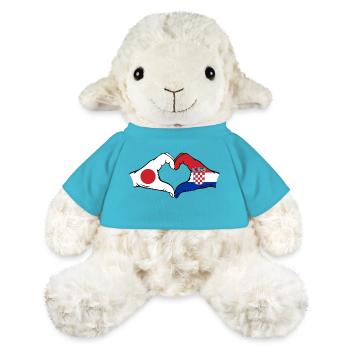 Japon Croatie Drapeau Mains Coeur Forme - Mouton en peluche Annika MiniFeet® - bleu outremer - Devant