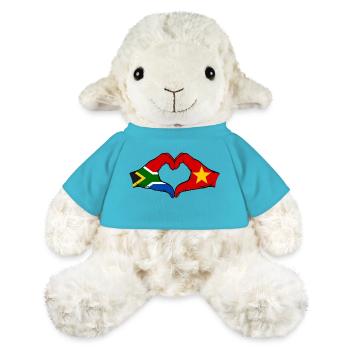 Südafrika Vietnam Flagge Hände Herzform - MiniFeet® Schaf Annika - Atollblau - Vorne