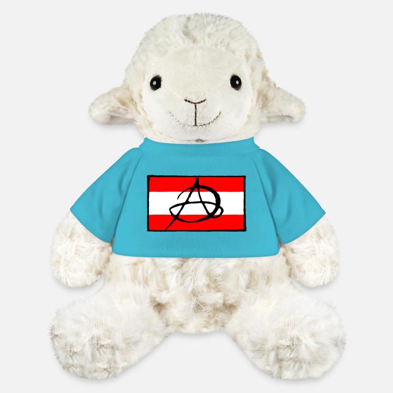 Anarchy icon on red background - MiniFeet® Sheep Annika - atoll blue