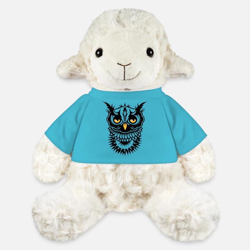 Gesicht einer Eule - MiniFeet® Schaf Annika - Atollblau