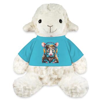 Casque Opossum Imprimé de conception animale colorée - Mouton en peluche Annika MiniFeet® - bleu outremer - Devant