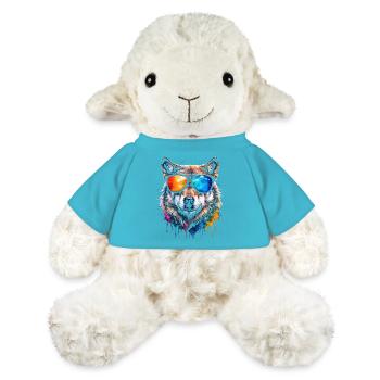 Lunettes de soleil loup imprimé animal coloré - Mouton en peluche Annika MiniFeet® - bleu outremer - Devant
