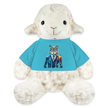 Wolf Suit Colorful Animal Design Print - MiniFeet® Sheep Annika - atoll blue - Front