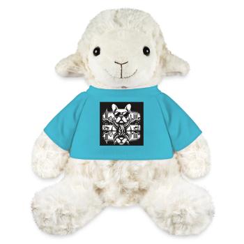 Cooler Mops Möpschen Faltenfreund Mops Hund - MiniFeet® Schaf Annika - Atollblau - Vorne