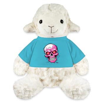 Pink Totenkopf mit glühenden Augen - MiniFeet® Schaf Annika - Atollblau - Vorne