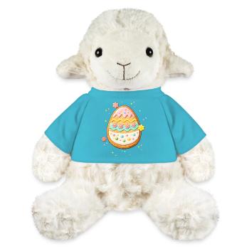 Dekoriertes Osterei als Keks mit buntem Zuckerguss - MiniFeet® Schaf Annika - Atollblau - Vorne