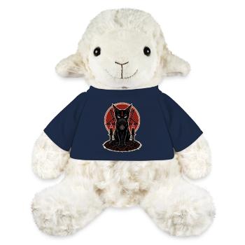 Schwarze Katze im Pentagramm - MiniFeet® Schaf Annika - French Navy - Vorne