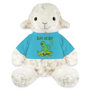 Dinosaur Rex Football 3 Happy Birthday Green - MiniFeet® Sheep Annika - atoll blue - Front