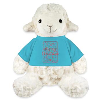 Frohe Weihnachten Rote Schrift - MiniFeet® Schaf Annika - Atollblau - Vorne