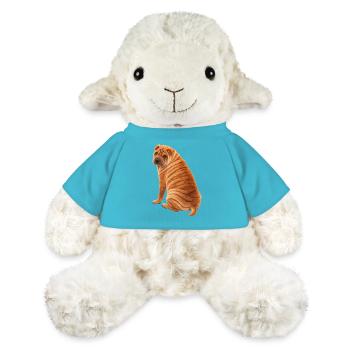 Sitzende Shar Pei - MiniFeet® Schaf Annika - Atollblau - Vorne
