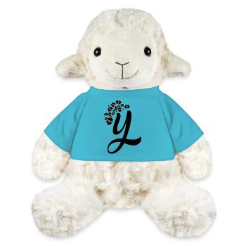 Buchstaben- und Leopardenmuster - MiniFeet® Schaf Annika - Atollblau - Vorne