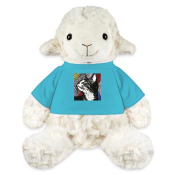 Cat, Cat Motif - MiniFeet® Sheep Annika - atoll blue - Front