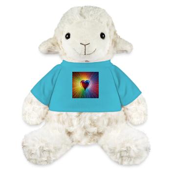Regenbogen Herz - MiniFeet® Schaf Annika - Atollblau - Vorne