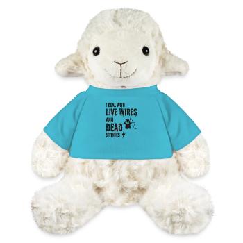 électricien Halloween humour fils en direct fantôme mort - Mouton en peluche Annika MiniFeet® - bleu outremer - Devant