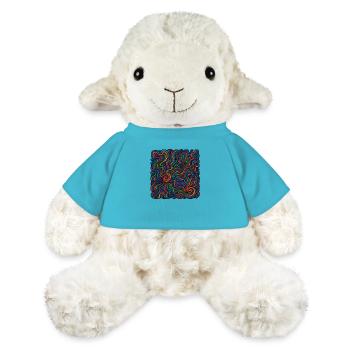 Graphismes psychédéliques - Mouton en peluche Annika MiniFeet® - bleu outremer - Devant