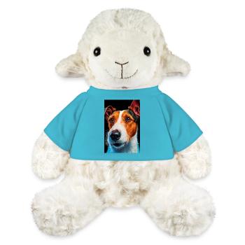Portrait de chien Fox Terrier - Mouton en peluche Annika MiniFeet® - bleu outremer - Devant