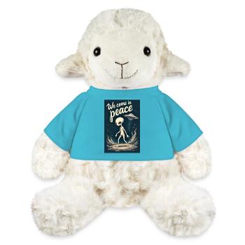 Un gentil petit extraterrestre sort de son OVNI - Mouton en peluche Annika MiniFeet® - bleu outremer - Devant