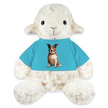Le Jack Russell Terrier se reproduit dans un style géométrique - Mouton en peluche Annika MiniFeet® - bleu outremer - Devant