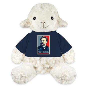 Nietzsche Pop Art Portrait - Mouton en peluche Annika MiniFeet® - bleu marine - Devant