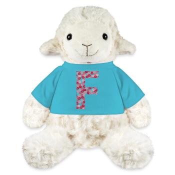 Lettre F - t-shirt bisous - Mouton en peluche Annika MiniFeet® - bleu outremer - Devant