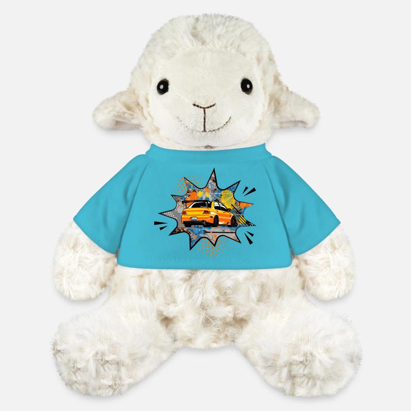 Bulle orange Mitsu - Mouton en peluche Annika MiniFeet® - bleu outremer