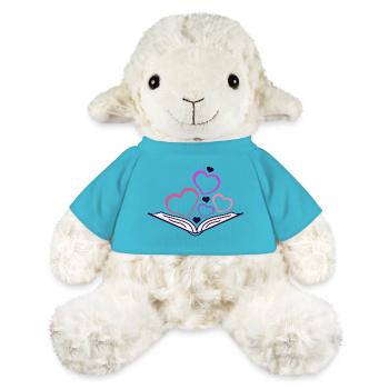 Livre avec des cœurs en filigrane - Mouton en peluche Annika MiniFeet® - bleu outremer - Devant