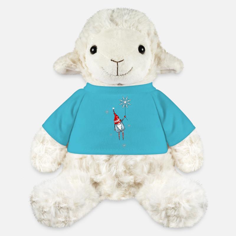 Lutin de Noël suspendu à son flocon de neige - Mouton en peluche Annika MiniFeet® - bleu outremer