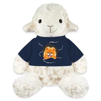 Smiling Pomeranian dog peeps through torn paper - MiniFeet® Sheep Annika - french navy - Front