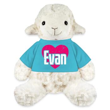 I Love Evan Pinkes Herz Ich liebe Evan - MiniFeet® Schaf Annika - Atollblau - Vorne